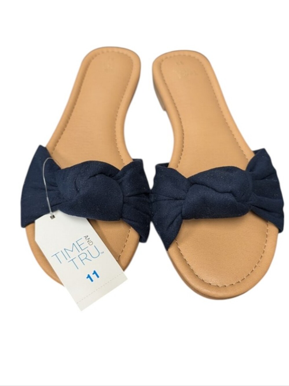 Time and Tru Knot Slide Sandals Women's Size 11 Navy New NWT